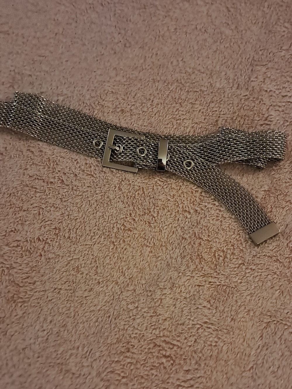 Vintage Silver-Tone Mesh Belt